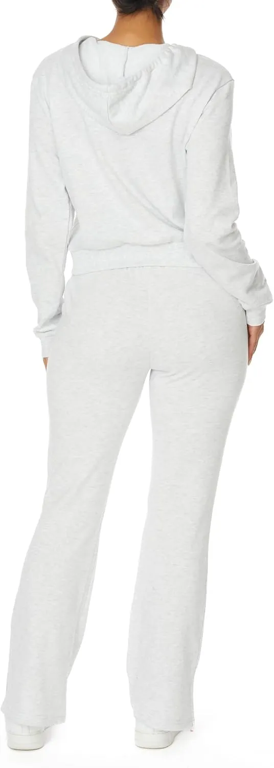Women's 2 Piece Outfit Sweatsuit Set Zip Up Hoodie Boot Cut Leg Sweatpants French Terry Lounge Set