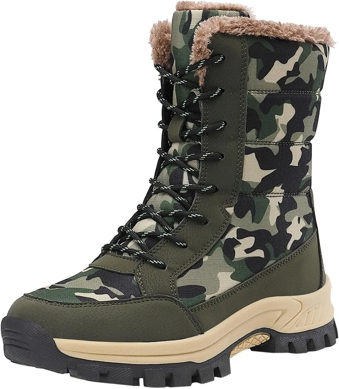 Women's Autumn And Winter Thick Soled Warm Snow Boots Outdoor Camouflage High Top Cotton Winter Lightweight Women