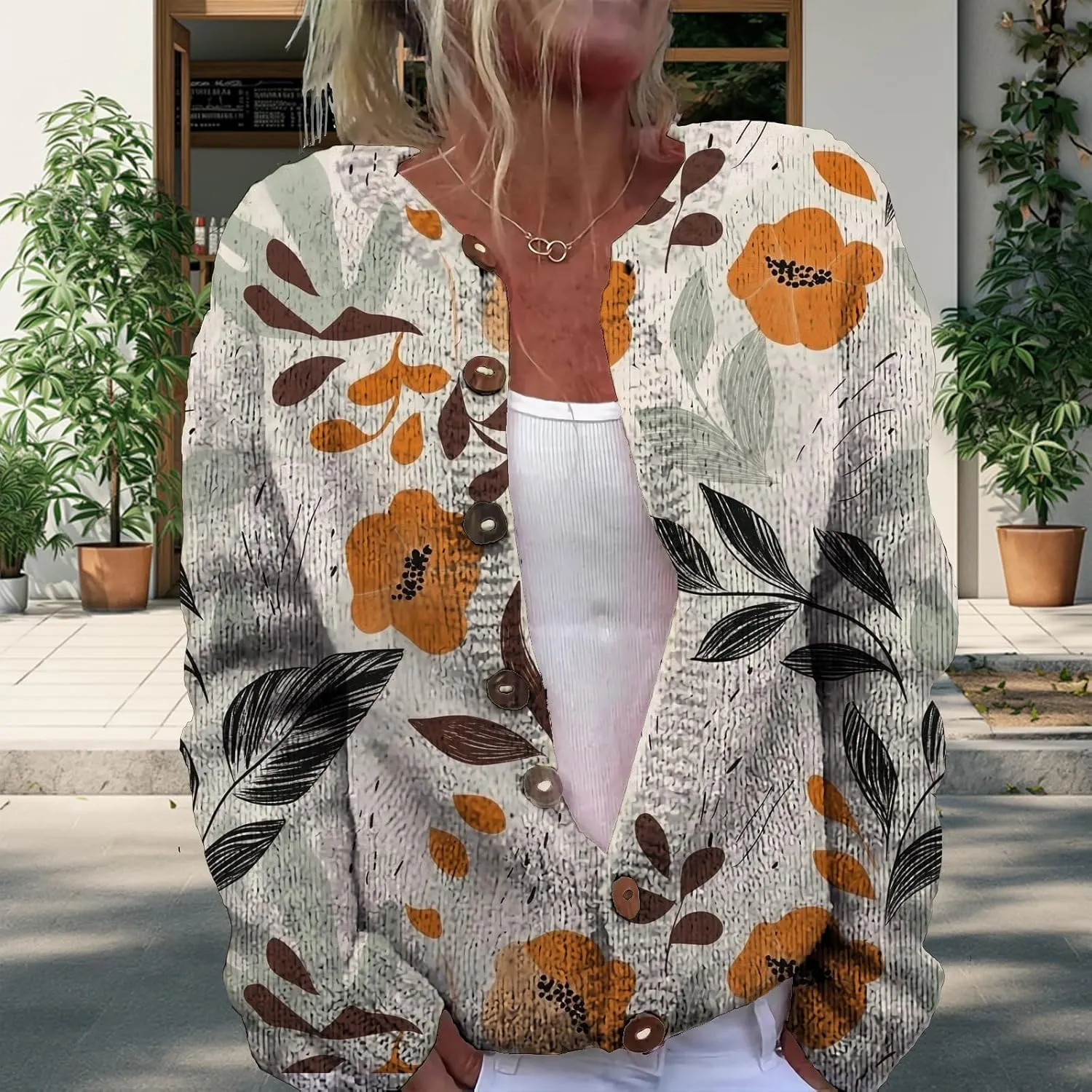 Womens Cardigan Sweater Chunky Plus Size Botton Lightweight Casual Long Sleeve Sweater Winter Fall Tops