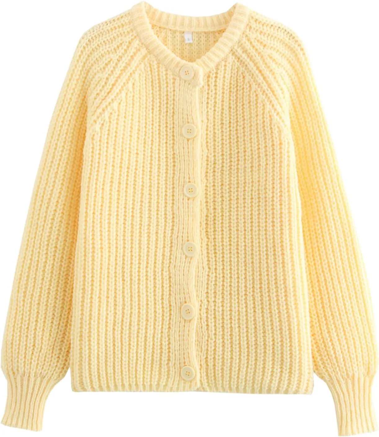 Womens Cardigan Sweater Long Sleeve Button Y2K Chunky Soft Knit Sweater Casual Open Front Outwear Knitwear Coat