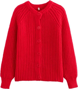 Womens Cardigan Sweater Long Sleeve Button Y2K Chunky Soft Knit Sweater Casual Open Front Outwear Knitwear Coat