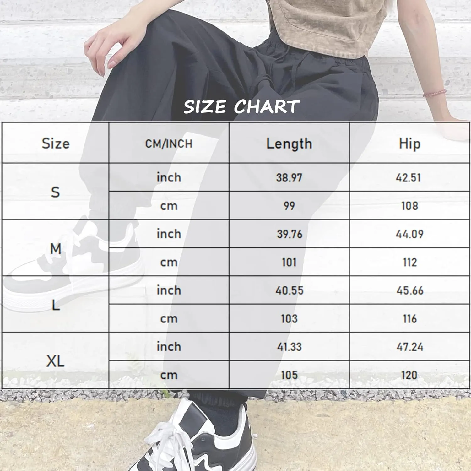 Women's Cargo Joggers Pants Hip Hop Goth Drawstring Elastic Waist Hiking Baggy Jeans for Girls Y2K Fashion