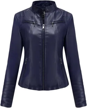 Women's Coats Moto Biker Ladies Fashion PU Leather Tops Spring Autumn Winter Jackets