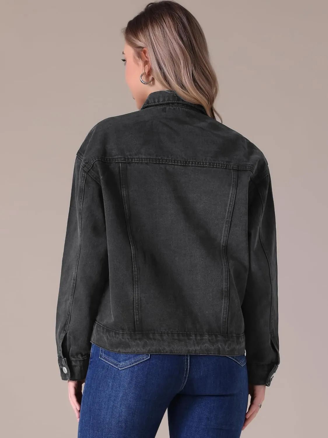 Women's Denim Jacket Button Down Cargo Pockets Casual Denim Shacket Western Outfits 2025 Jean Jackets