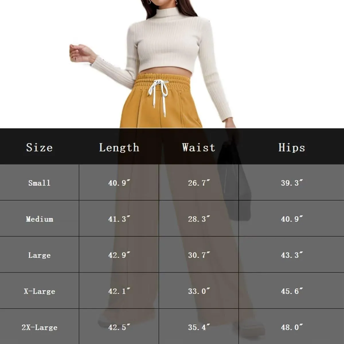 Women's Drawstring High Waisted Wide Leg Long Pants Casual Sweats Pants Cotton 2023 Athletic Trousers with Pockets
