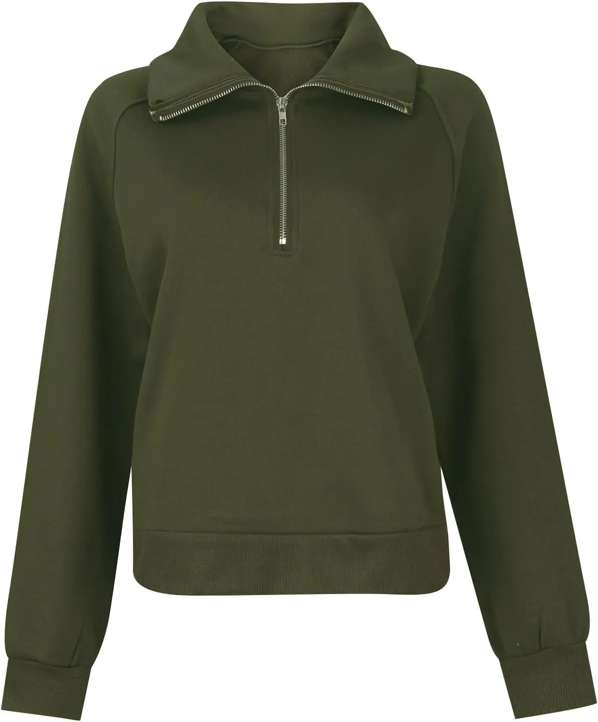 Womens Half Zip Cropped Sweatshirt Fleece Quarter Zip Pullorver Sweater Y2K Hoodies Teen Girls Trendy Clothes