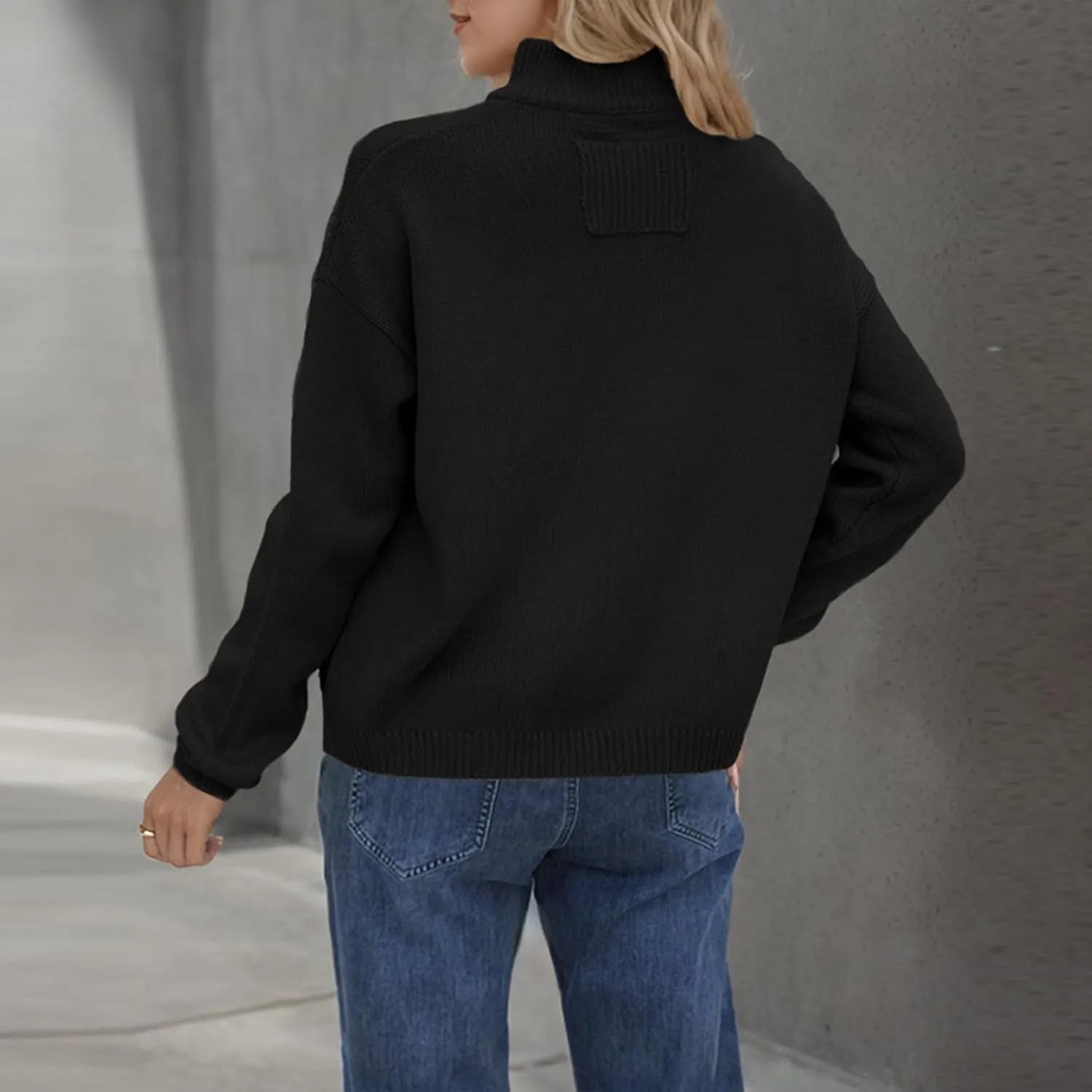Women's Knitted Cardigans Sweaters Stand Collar Button Sweater Coat Open Front Cardigans Pullover Lightweight Outwear