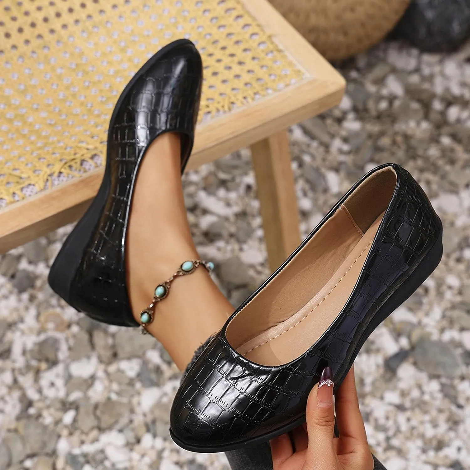Women's Leather Closed Toe 2 Inch Mid Wedges Heels with Arch Support Round Toe Comfortable Dress for Sneaker Casual Shoe