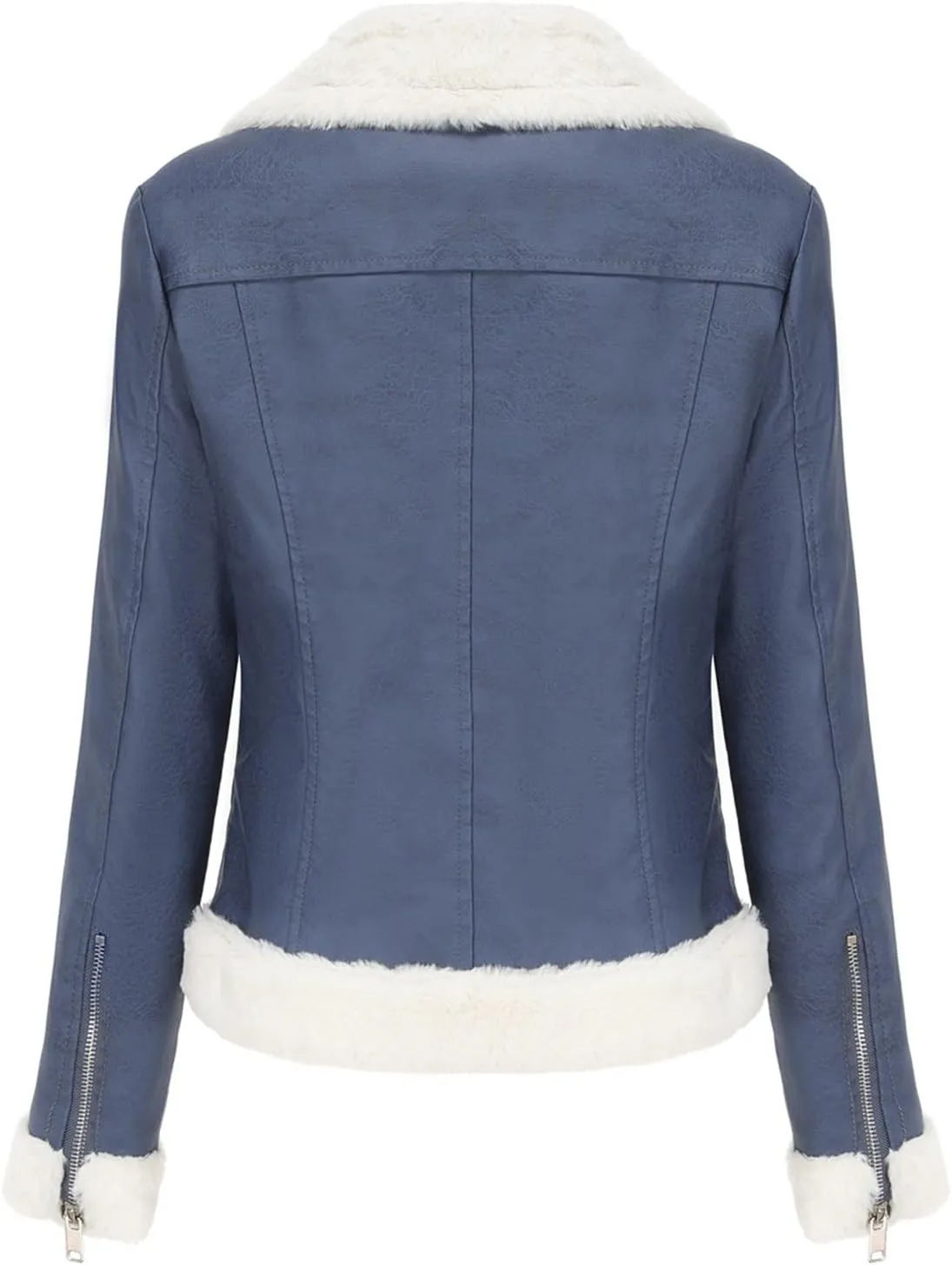 Womens Oversized Leather Jackets, Faux Shearing Moto Biker Jacket, Thick Lined Winter Shearling Coat
