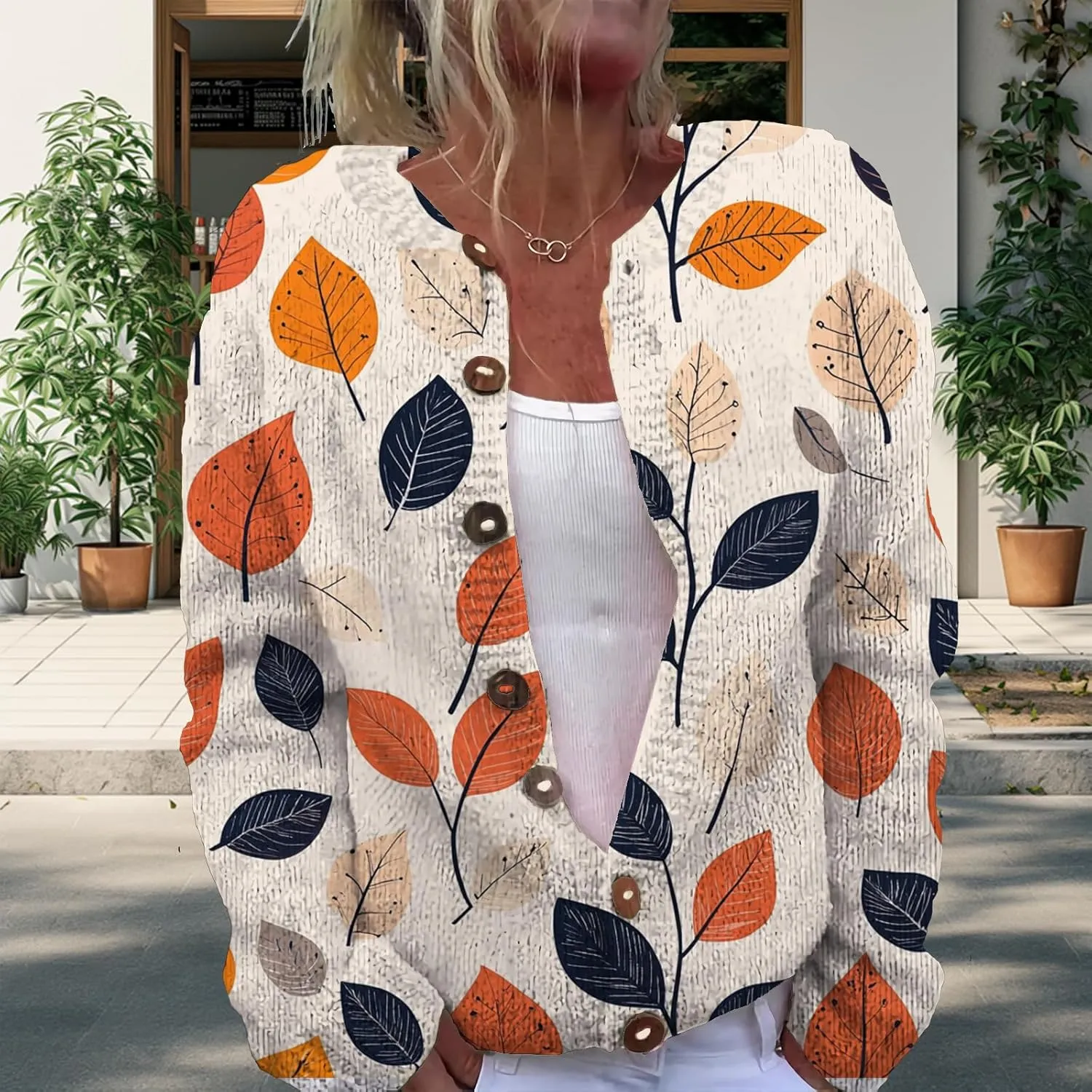 Womens Plus Size Cardigan Sweater Chunky Button Lightweight Casual Long Sleeve Winter Fall Sweater Tops