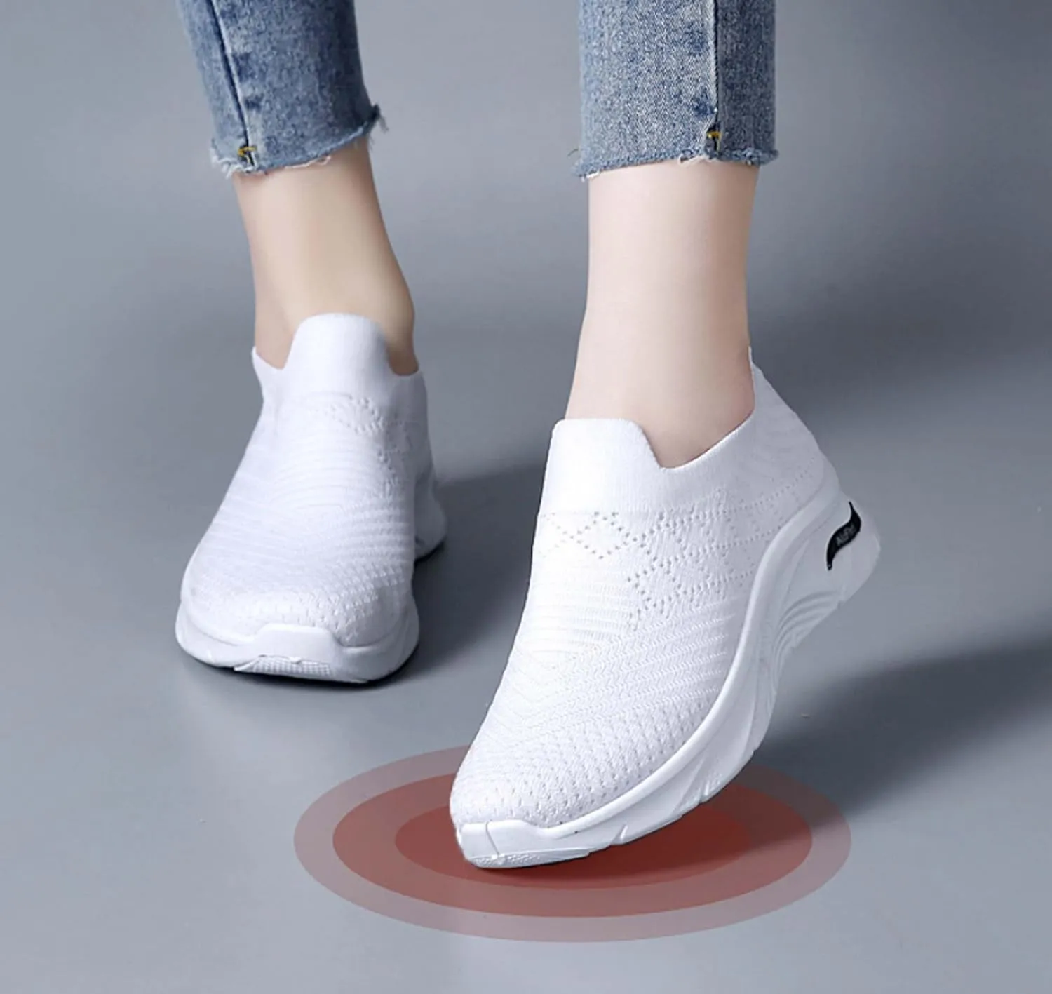 Women's Sports Shoes Breathable Soft Sole Non-Slip Wear-Resistant Running Slip on Tennis Lightweight Walking Sneakers