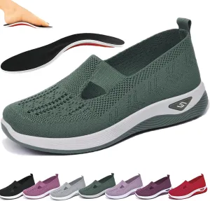 Women's Woven Orthopedic Arch Support Shoes Walking Slip on Diabetic Foam Shoes Breathable Soft Shoes No-Slip in Sneakers