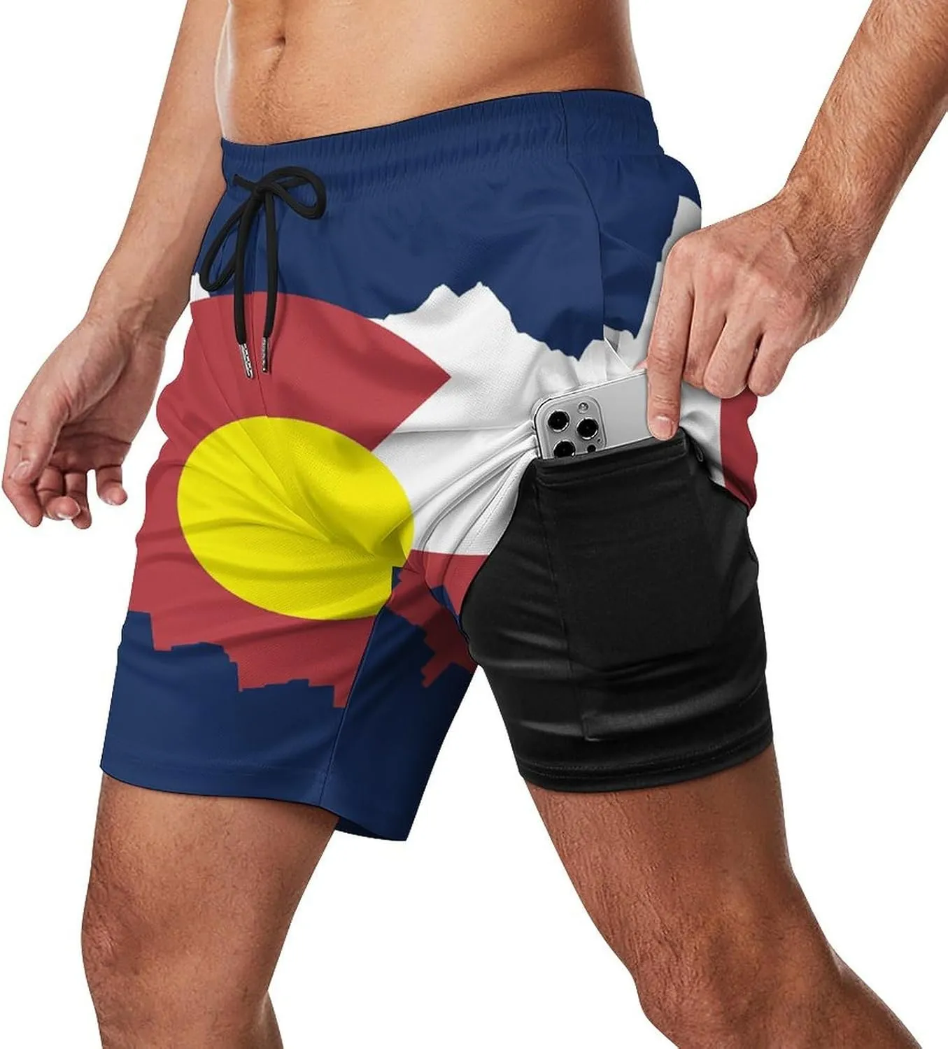 Zakqeik Italian Flag Mens Swim Trunks Quick Dry Swim Shorts with Pockets Funny Beach Shorts