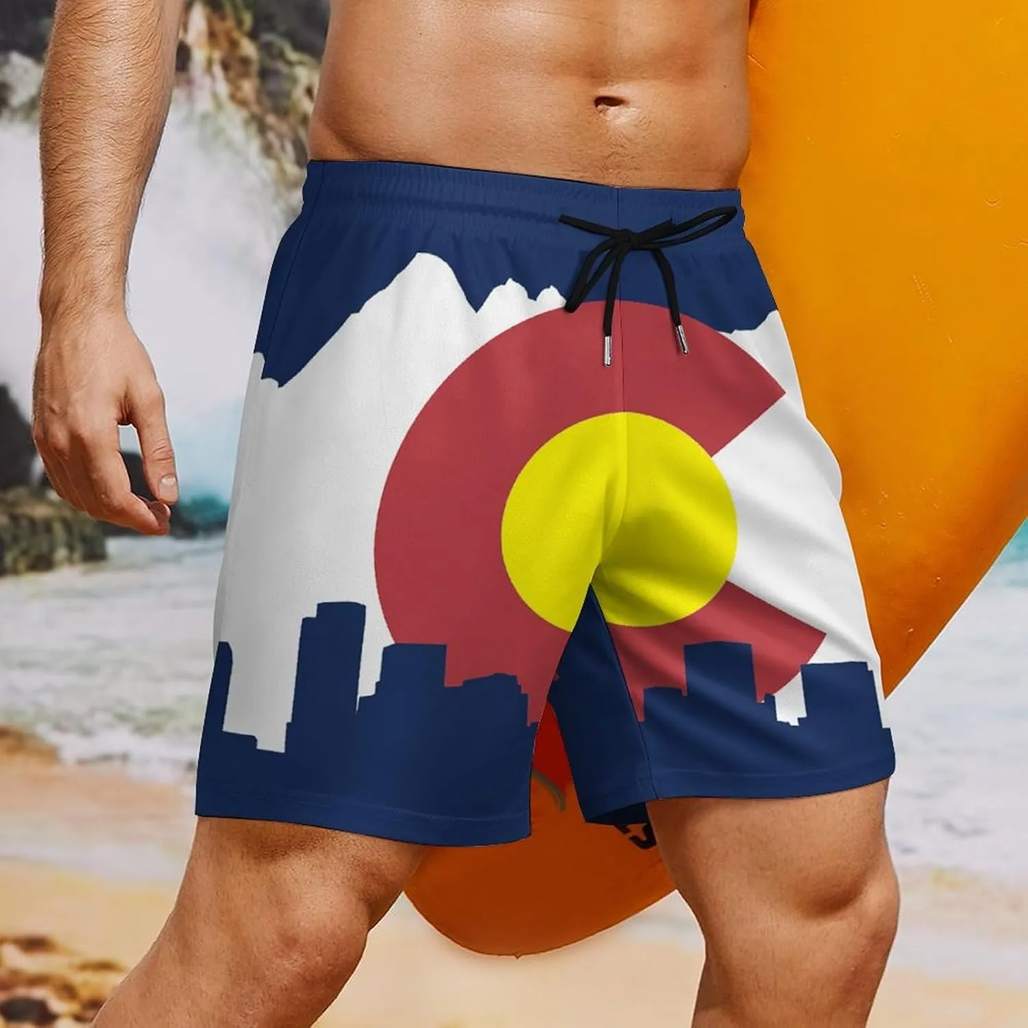 Zakqeik Italian Flag Mens Swim Trunks Quick Dry Swim Shorts with Pockets Funny Beach Shorts