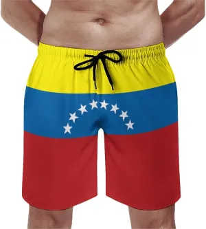 Zakqeik Men's Summer Guyana Flag Map Swim Trunks Quick Dry Surf Boardshorts Bathing Suit Shorts with Pockets