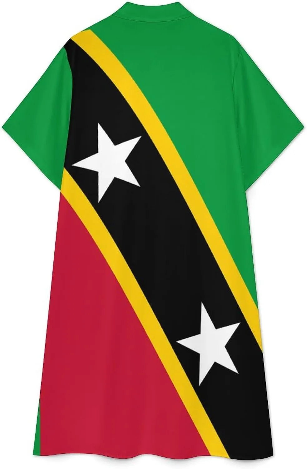 Zakqeik Mexican Flag Womens Button Down Shirt Dress Summer Casual Short Sleeve Shift Dresses with Pockets