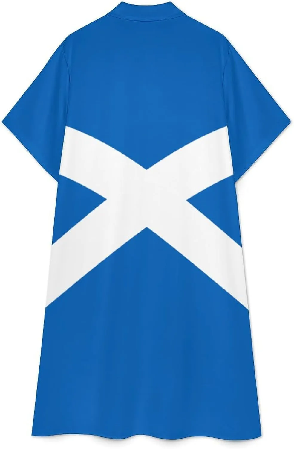 Zakqeik Women's Honduras Flag Shirt Dress Collar V-Neck Button Down Loose Short Sleeve Long Dresses