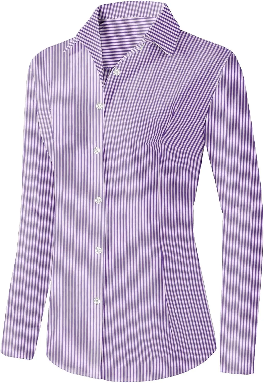 Zeagoo Womens Button Down Shirts Long Sleeve V Neck Tops Wrinkle Free Collared Work Office Solid Blouses Corset Tops